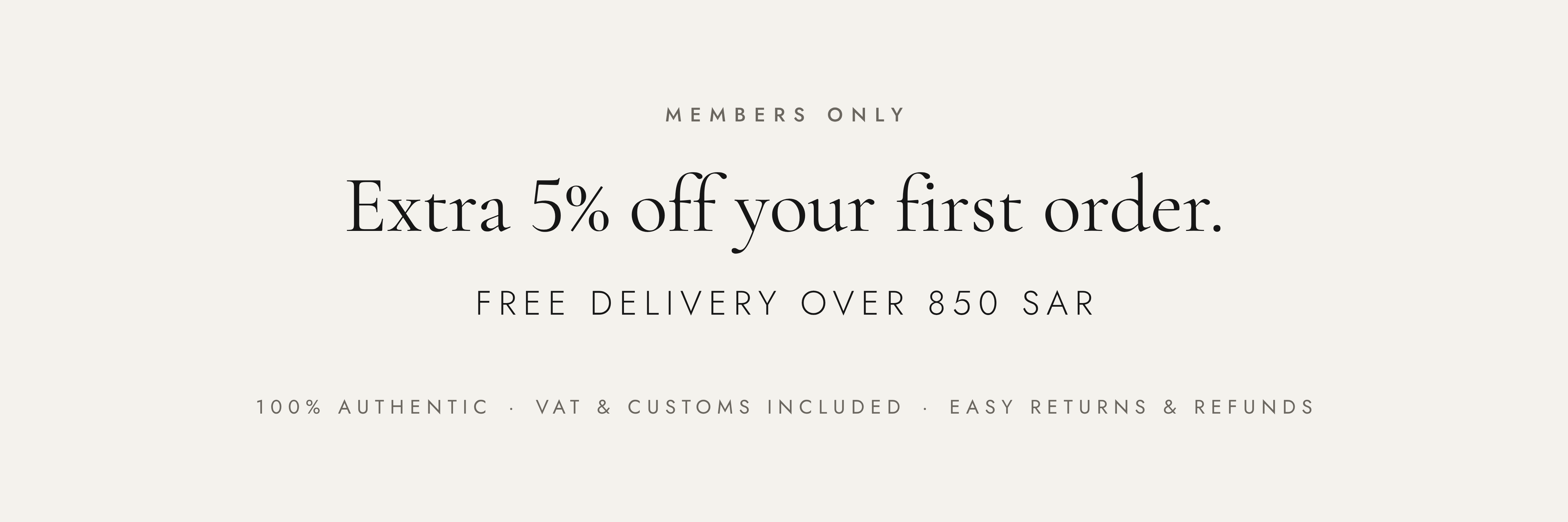 5% OFF First Order